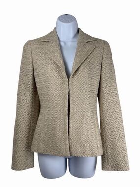 Akris Beige Textured Wool Blend Blazer